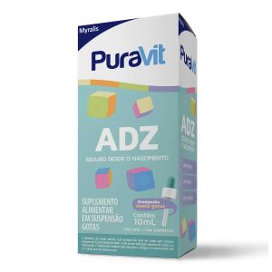 Suplemento Vitamínico PuraVit ADZ Gotas Com 10ml Myralis