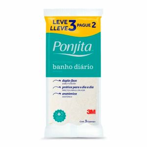 Esponja de Banho Ponjita Leve 3 Pague 2 unidades