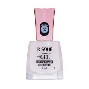 Esmalte Risqué Diamond Gel Top Coat Fixador Efeito Cristal 9,5ml