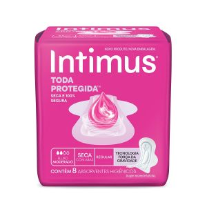 Absorvente Intimus Gel Tripla Proteção Cobertura Seca Com Abas Com 08 Unidades