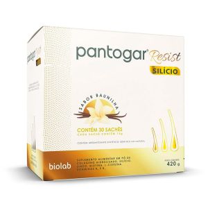 Suplemento Alimentar Pantogar Resist Silício Sabor Baunilha Com 30 Sachês De 14g Cada