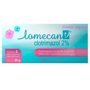 Lomecan Clotrimazol 2% Creme Vaginal 20g Com 3 aplicadores