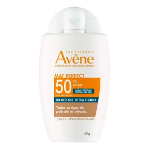 Protetor Solar Facial Avène Mat Perfect Tri-Defense Ultra Fluido Tom 2.5 Médio/ Médio Escuro FPS 50 40g