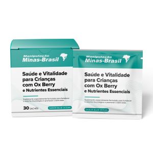 Saúde E Vitalidade Para Crianças Com Ox Berry e Nutrientes Essenciais Sabor Blue Ocean 30 Sachês