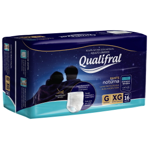Roupa Íntima Descartável Qualifral Pants Noturna G/XG Com 16 Unidades