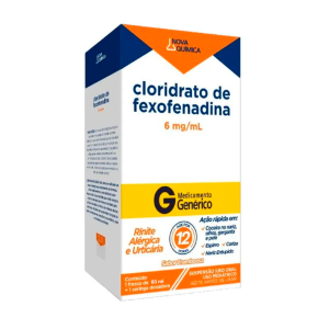 Cloridrato de Fexofenadina 6mg/ml 60 ml Com Seringa Dosadora Genérico Nova Quimica