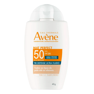 Protetor Solar Facial Avène Mat Perfect Tri-Defense Ultra Fluido Sem Cor FPS 50 40g