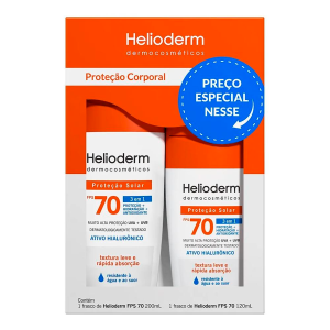 Kit Helioderm Protetor Solar Corporal FPS70 200ml Com Protetor Solar Corporal FPS70 120ml