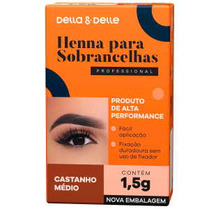 Henna Para Sobrancelhas Castanho Médio 1,5g Della E Delle