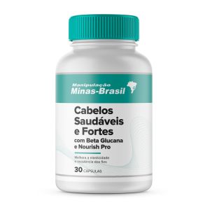 Composto Para Cabelos Saudáveis e Fortes Com Beta Glucana e Nourish Pro 30 Cápsulas