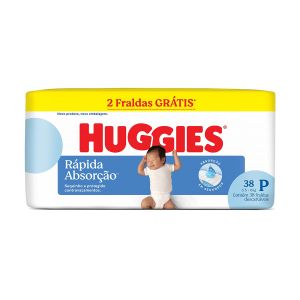 Fralda Huggies Tripla Proteção Meguinha Tamanho P Com 38 Unidades