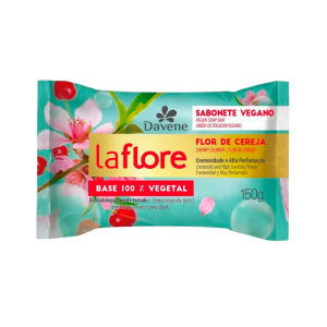 Sabonete Em Barra Vegetal Davene La Flore Flor De Cereja 150g