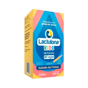 Lactulona Kids 667mg/ml Xarope Sabor Salada de Frutas 120ml Com Seringa Dosadora