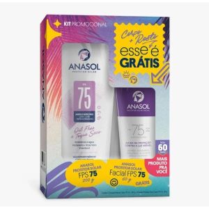 Kit Anasol Protetor Solar Corporal FPS75 200ml + Protetor Solar Facial FPS75 60g