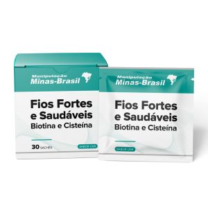 Fios Fortes e Saudáveis Biotina Cisteína 30 Sachês Uva