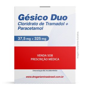 Gésico Duo Cloridrato de Tramadol 37,5mg + Paracetamol 325mg 30 Comprimidos Revestidos Eurofarma