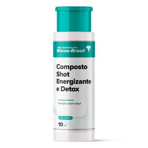 Composto Shot Energizante E Detox Sem Sabor Com 30 Flaconetes