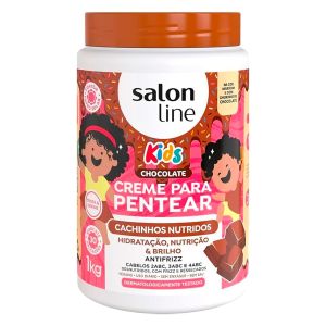 Creme Para Pentear Chocolate Kids Cachinhos Nutridos 1kg Salon Line