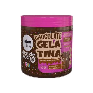 Gelatina Chocolate #todecacho Kids Super Brilhante 550g Salon Line