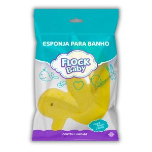 Esponja Para Banho Kids Patinho Amarelo Flock Baby
