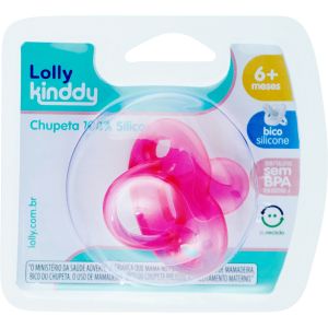 Chupeta 100% Silicone Orto T2 Rosa Lolly