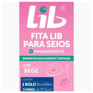 Fita Lib para Seios 1 rolo 9cm x 5m + 5 pares Lib Pétalas