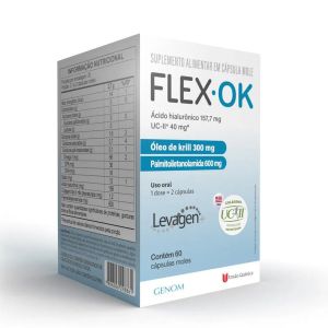 Colágeno Flex Ok Com Ácido Hialurônico Com 60 Cápsulas Moles Genom