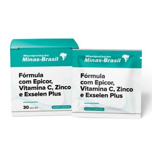 Fórmula em Sachês com Epicor Vitamina C Zinco e Exselen Plus Laranja 30 Unidades