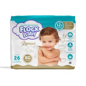 Fralda Descartável Premium Tamanho Extra Grande Com 26 Unidades Flock Baby