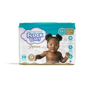 Fralda Descartável Premium Tamanho Grande Com 30 Unidades Flock Baby