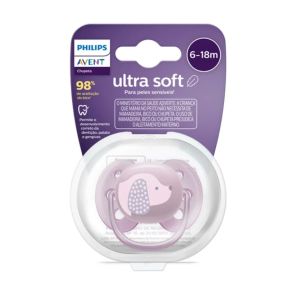 Chupeta Avent Ultra Soft Unitária Decorada 6-18M Rosa - Philips