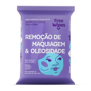 Lenços Umedecidos Free Wipes Demaquilantes Com 25 Lenços FreeBrands