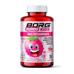 Borg Gummy Kids Multivitamínico Franboesa Com 30 Gomas Mastigáveis