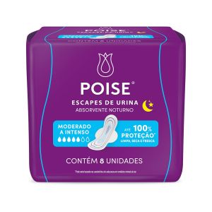 Absorvente Para Escapes de Urina Noturno Moderado 8 Unidades Poise