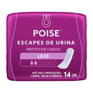 Protetor Diário Para Escapes De Urina Longo Leve 14 Unidades Poise