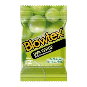 Preservativo Com 3 Unidades Uva Verde Blowtex