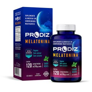 Melatonina Sabor Menta Com 120 Comprimidos Mastigável Prodiz
