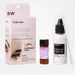 Kit Glance Henna 3,5g Castanho Médio Rare Way