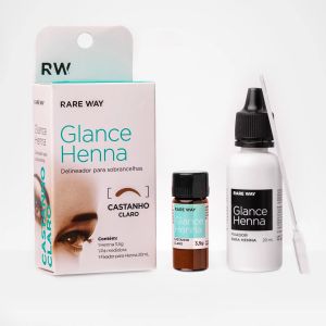 Kit Glance Henna 3,5g Castanho Claro Rare Way