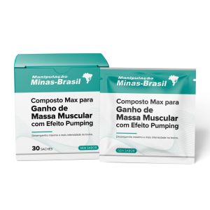 Composto Max Para Ganho De Massa Muscular Com Efeito Pumping Sem Sabor 30 Sachês