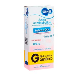 Ácido Acetilsalicílico 100mg 10 Comprimidos Genérico Ems