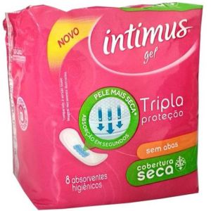 Absorvente Intimus Gel Tripla Proteção Cobertura Seca Sem Abas Com 08 Unidades