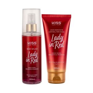 Kit Loção Hidratante 180ml + Body Splash 200ml Lady In Red Kiss New York