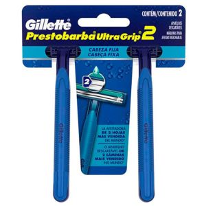 Aparelho de Barbear Gillette Prestobarba UltraGrip Pele Sensível Com 02 Unidades