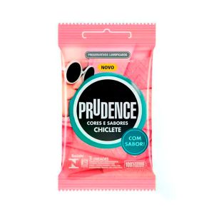 Preservativo Prudence Cores E Sabores Chiclete 3 Unidades