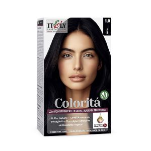 Coloração Permanente Em Creme Coloritá Color 1.0 Preto Itely Hair Fashion