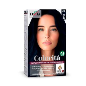 Coloração Permanente Em Creme Coloritá Color 2.8 Preto Azulado Itely Hair Fashion