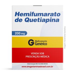 Hemifumarato De Quetiapina 200mg 30 Comprimidos Revestidos Genérico Geolab