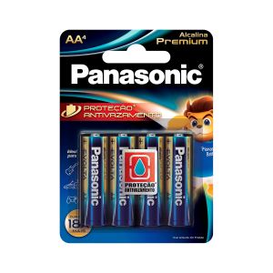 Pilha Alcalina Premium AA 4 Unidades Panasonic