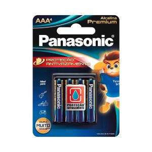 Pilha Alcalina Premium AAA 4 Unidades Panasonic